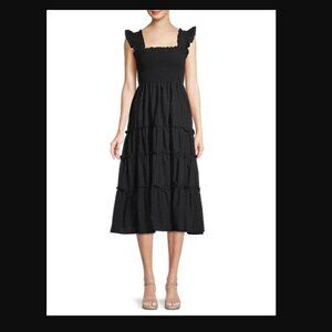 CAARA Calypso Tiered Sundress Black - Size S